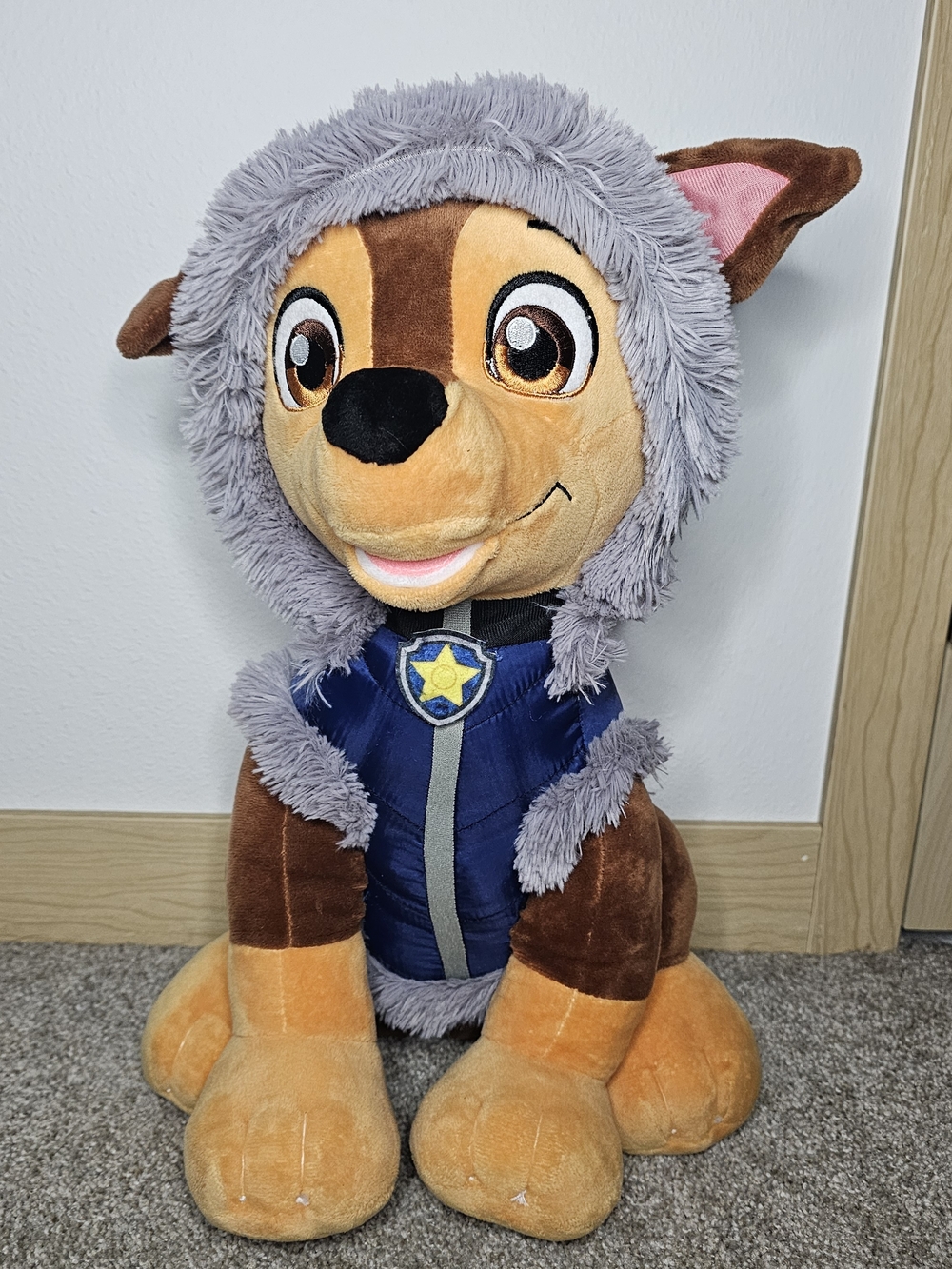 Paw Patrol Plush Chase Dog Toy in Brown, Navy and Gray